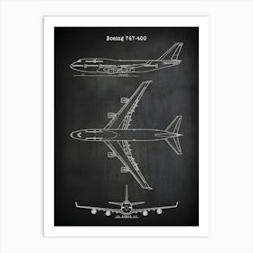 Boeing 747 400 Airplane Decor Aircraft Decor Plane Decor Airplane Art Airplane Print Airplane Blueprint Airplane Art Va7471 Art Print