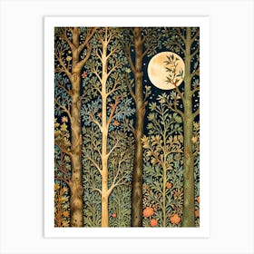 William Morris Moonlight In The Forest 101 Art Print