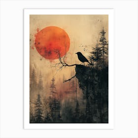 Sunset In The Forest 3 Art Print