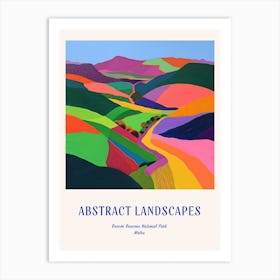 Colourful Abstract Brecon Beacons National Park Wales 3 Poster Blue Art Print