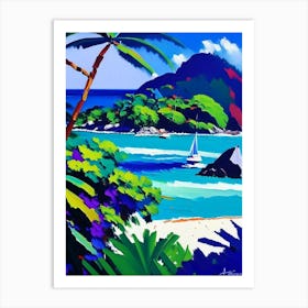 La Digue Seychelles Colourful Painting Tropical Destination Art Print