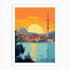 Turkey Istanbul Vintage Illustration 1 Art Print