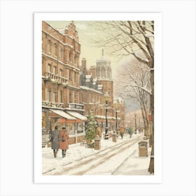 Vintage Winter Illustration Glasgow United Kingdom 3 Art Print