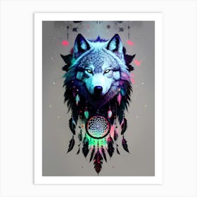 Dreamcatcher Wolf 5 Art Print