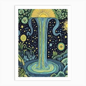 Psychedelic Waterfall 1 Art Print