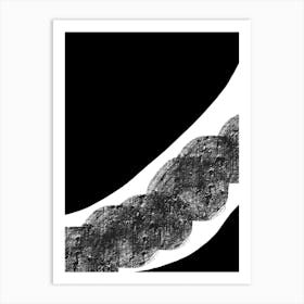 Black And White Brush Stroke Art Print