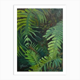 Southern Shield Fern Cézanne Style Art Print