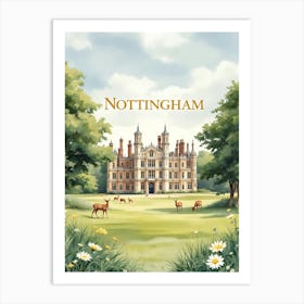 Nottingham Retro Vintage Travel V 04 Art Print