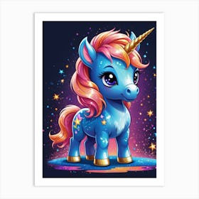 Unicorn Teddy Bear- Kids Art Print