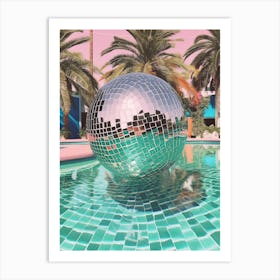 Disco Ball In A Pool, Summer Vibes 3 Art Print