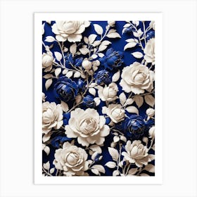 Blue Roses 1 Art Print