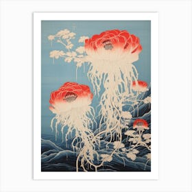 Lions Mane Jellyfish Traditional Japanese Illustration 1 Art Print