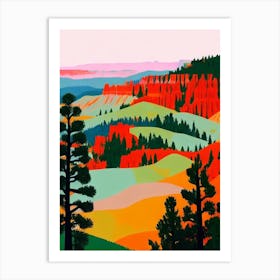 Bryce Canyon National Park United States Of America Abstract Colourful Art Print