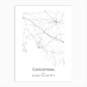 Concarneau,France Minimalist Map Poster