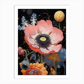 Surreal Florals Everlasting Flower 1 Flower Painting Art Print