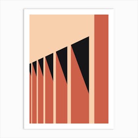 Bauhaus Architecture Sunset 1 Brick Red Art Print