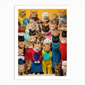 Group Of Cats In Costumes Art Print