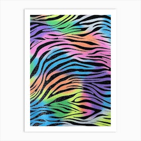 Rainbow Zebra Print Art Print