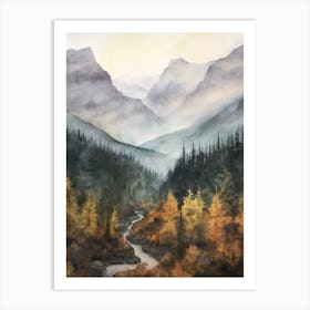 Autumn Forest Landscape Banff National Park Canada 1 Art Print