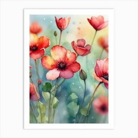 Watercolor Poppies 7 Art Print