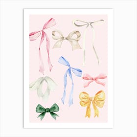 Watercolor Bows Art Print