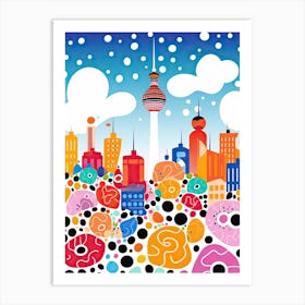 Berlin, Illustration In The Style Of Pop Art 1 Art Print