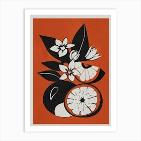 Line Art Oranges 1 Art Print