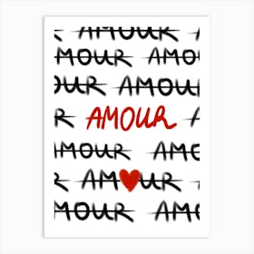 Amour Text Art Print