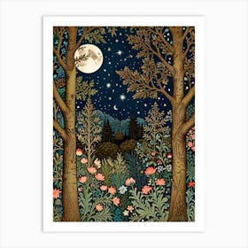 William Morris Night In The Forest 6 Art Print