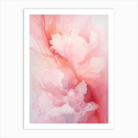 Pink And White Flow Asbtract Painting 2 Art Print