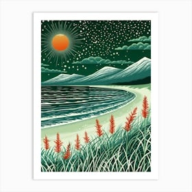 Night At The Beach 3 Art Print