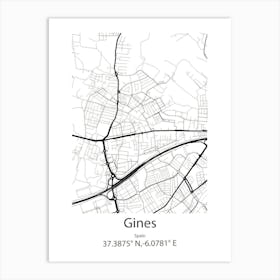 Gines,Spain Minimalist Map Poster