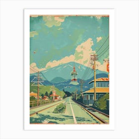 Japan Road Travel Retro Art Print