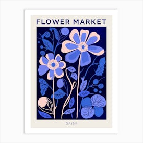 Blue Flower Market Poster Daisy 1 Art Print