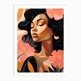 Woman With Flowers 6 Art Print