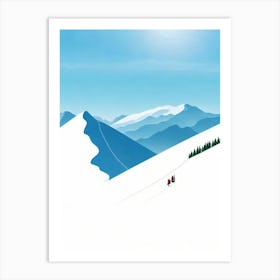 Saalbach Hinterglemm, Austria Minimal Skiing Poster Art Print