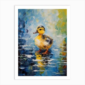 Brushstroke Duckling Impressionism Inspired 2 Art Print