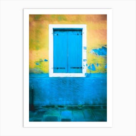 Blue Shuttered Window Murano Art Print