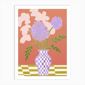 Wild Flowers Lilac Tones In Vase 3 Art Print