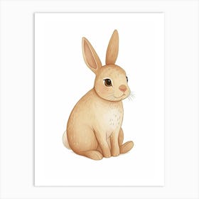 Tan Rabbit Kids Illustration 3 Art Print