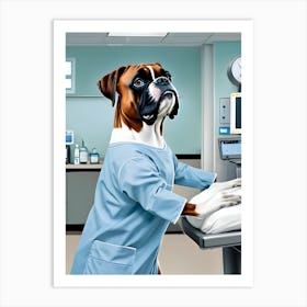 Boxer Dog In Hospital Art Print