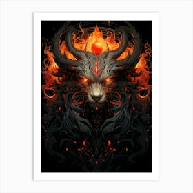 Demon Head Wolf Art Print