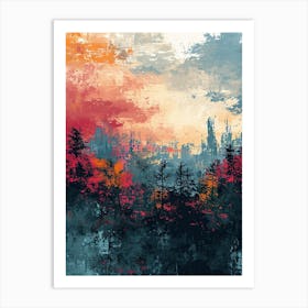 Sunset Canvas | Pixel Art Series Art Print