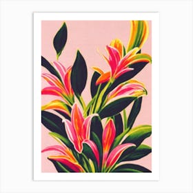 Easter Lily Colourful Illustration Plant Art Print