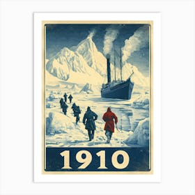 Aihrgdesign A Vintage Adventure Poster Of A Polar Exploration 4541f0ab 00f2 4fae 8cb1 952aa88ddd21 0 Art Print