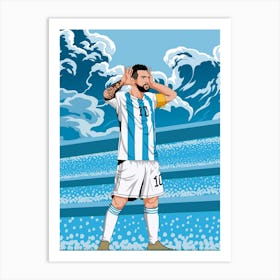 Argentina Soccer Player Art Print