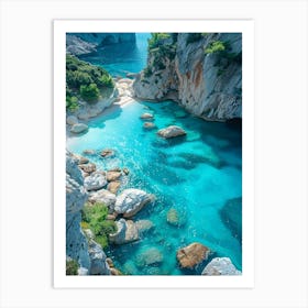 Blue Sea In Croatia Art Print