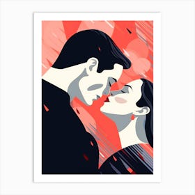 Kissing Couple Art Print