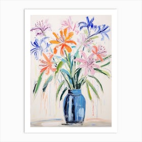 Flower Painting Fauvist Style Agapanthus 1 Art Print