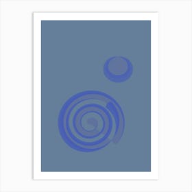 Spiral Swirl in Blue Art Print